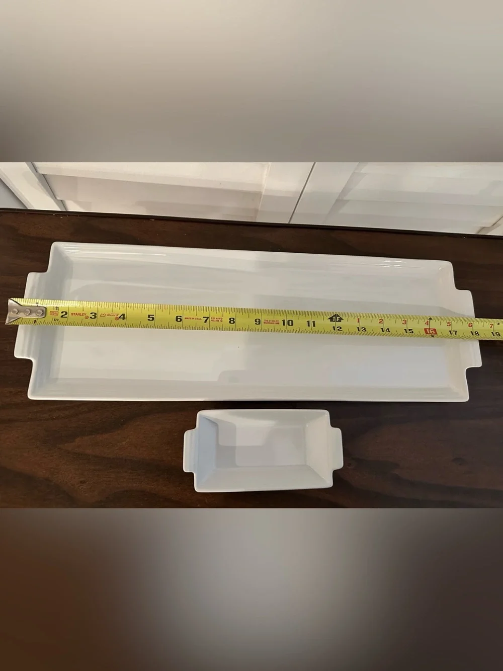 Pier 1 White StonewareCeramic Chip & Dip Serving Platter w/Matching Dipping Dish